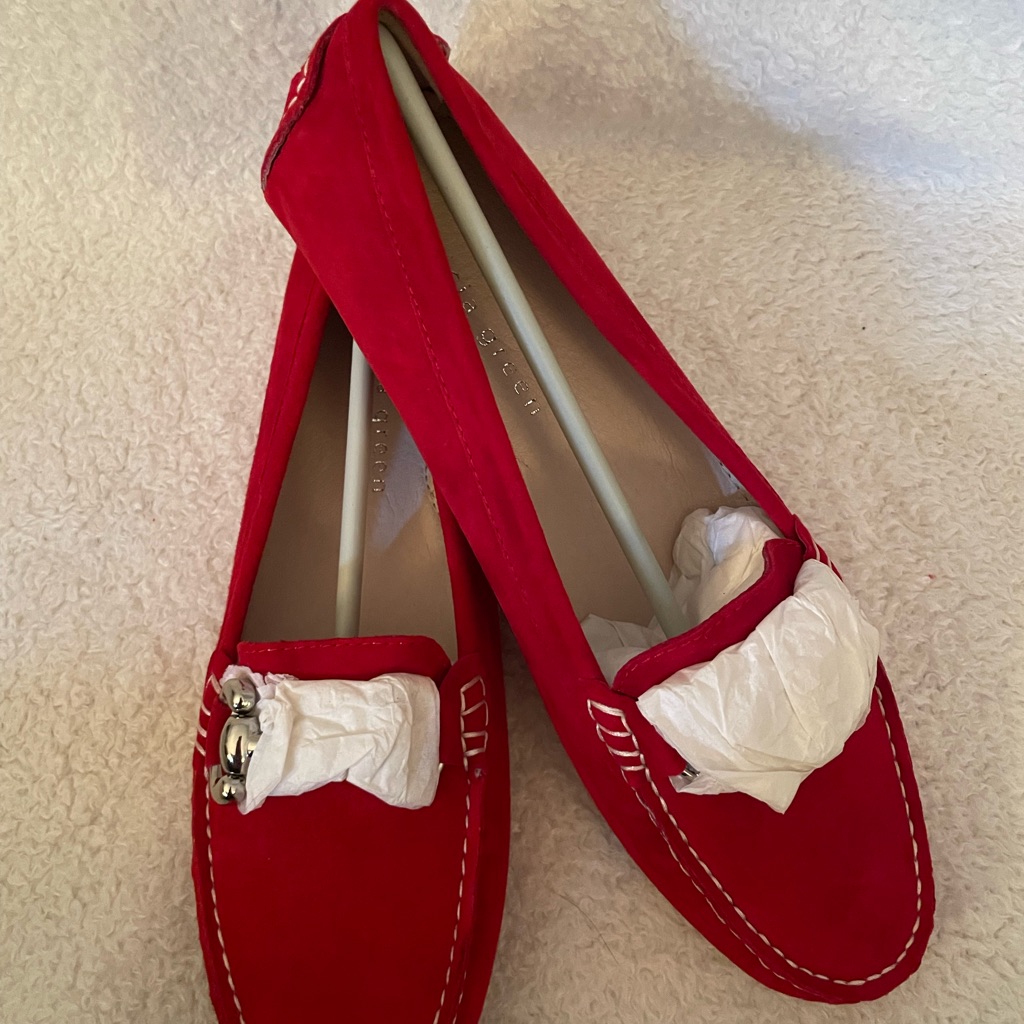 Nib Patricia Green Red Milly Suede Loafer Size Eu41/Us11